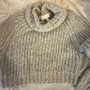 Topshop Light Gray Cowl Neck Sweater
